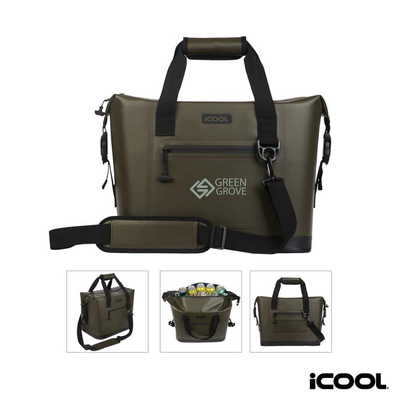 Custom iCOOL Castle Peak Waterproof Snap-Down 28-Can Cooler with Company Logo - Personalized Bulk Corporate Gift