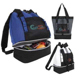 Custom Atchison® Brightwater Dual-Compartment Tote-Pack Cooler with Company Logo - Personalized Bulk Corporate Gift