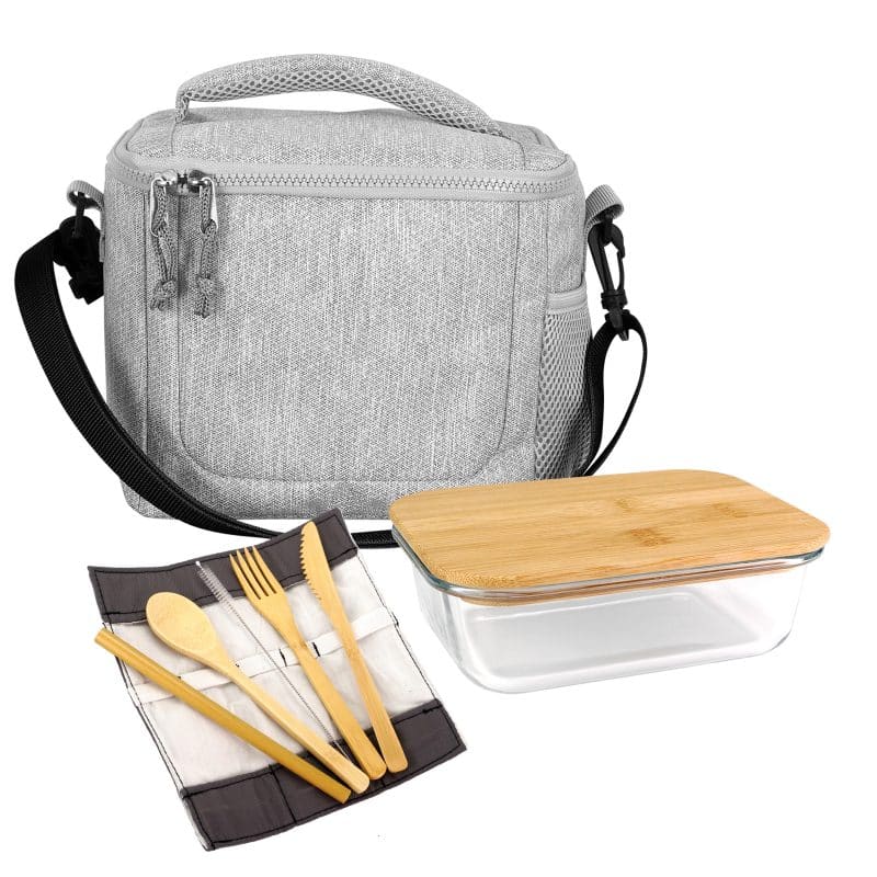 Custom Bamboo Adventure Cooler Set with Company Logo - Personalized Bulk Corporate Gift - 2