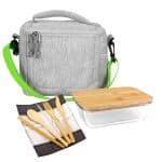 Custom Bamboo Adventure Cooler Set with Company Logo - Personalized Bulk Corporate Gift - 6