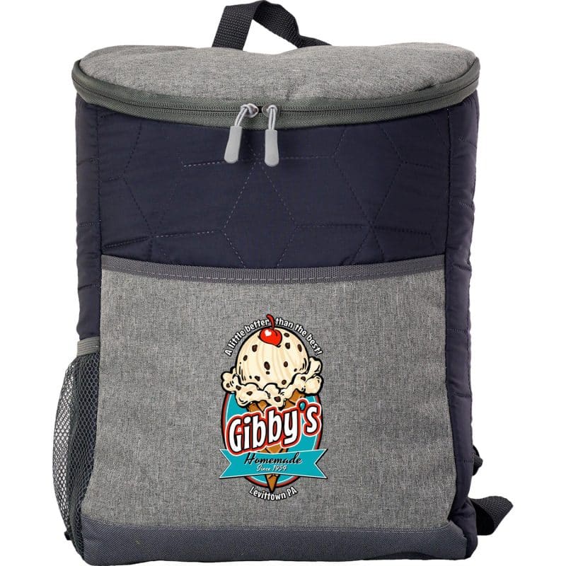 Custom Quilted Cooler Backpack with Company Logo - Personalized Bulk Corporate Gift - 4