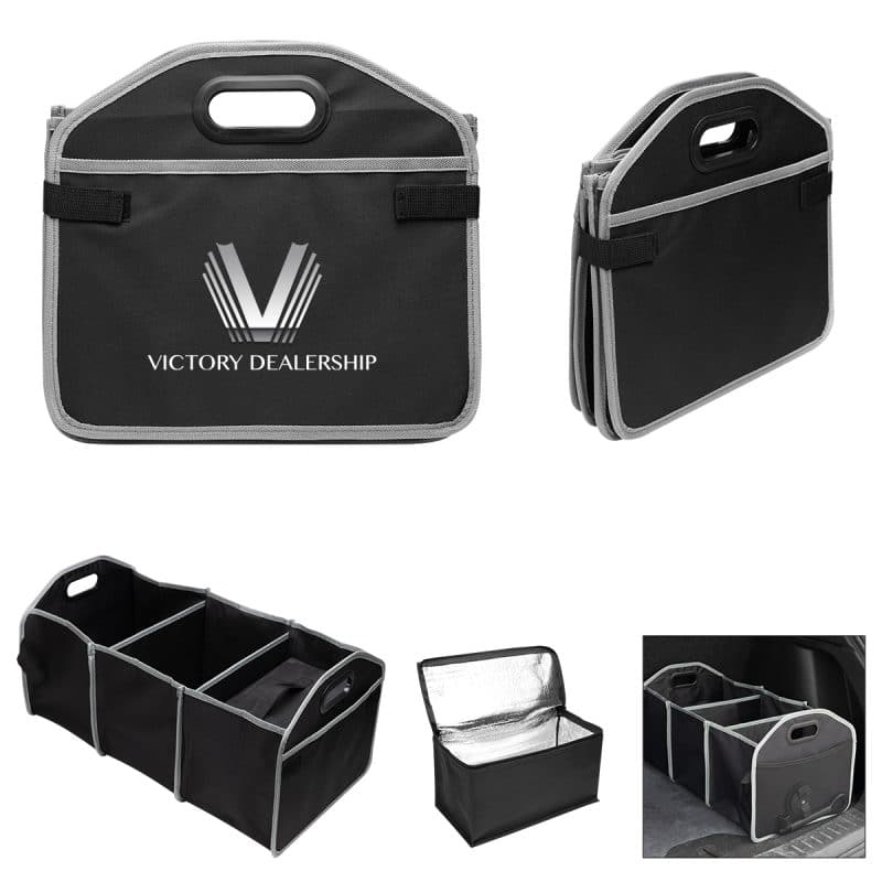 Custom Trunk Organizer With Cooler Bag with Company Logo - Personalized Bulk Corporate Gift - 2