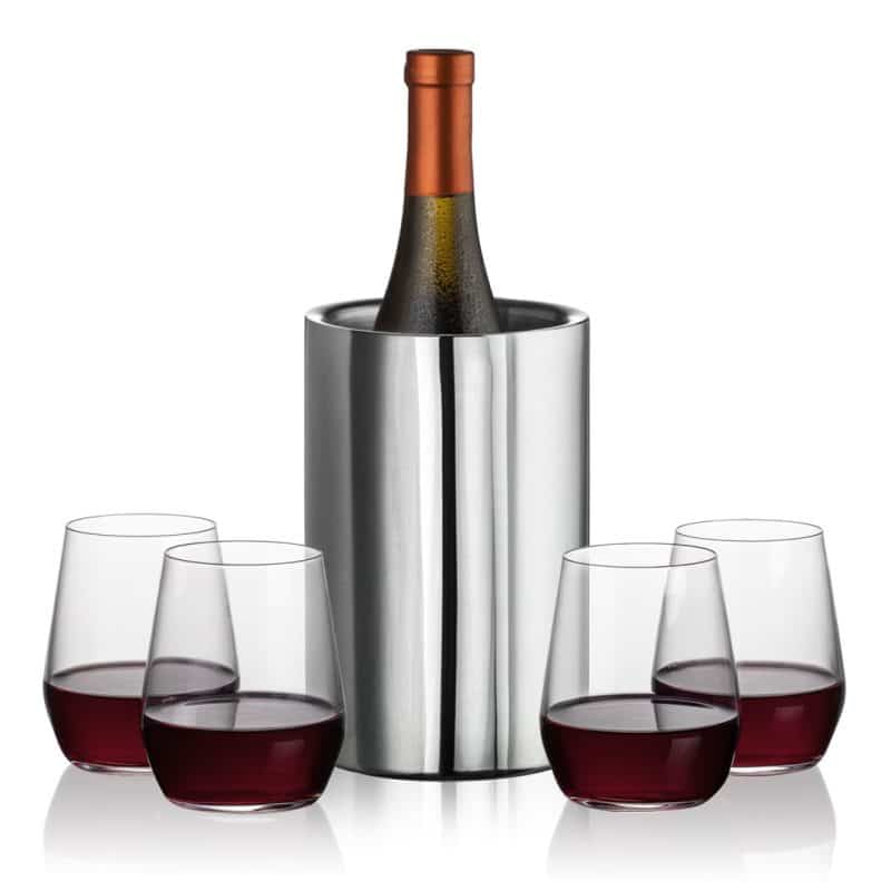 Custom Jacobs Wine Cooler & Germain Stemless Wine with Company Logo - Personalized Bulk Corporate Gift - 5