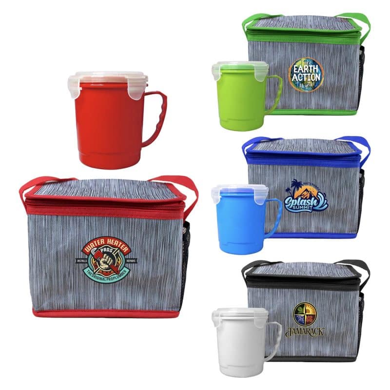 Custom Soup Mug Cooler Set with Company Logo - Personalized Bulk Corporate Gift