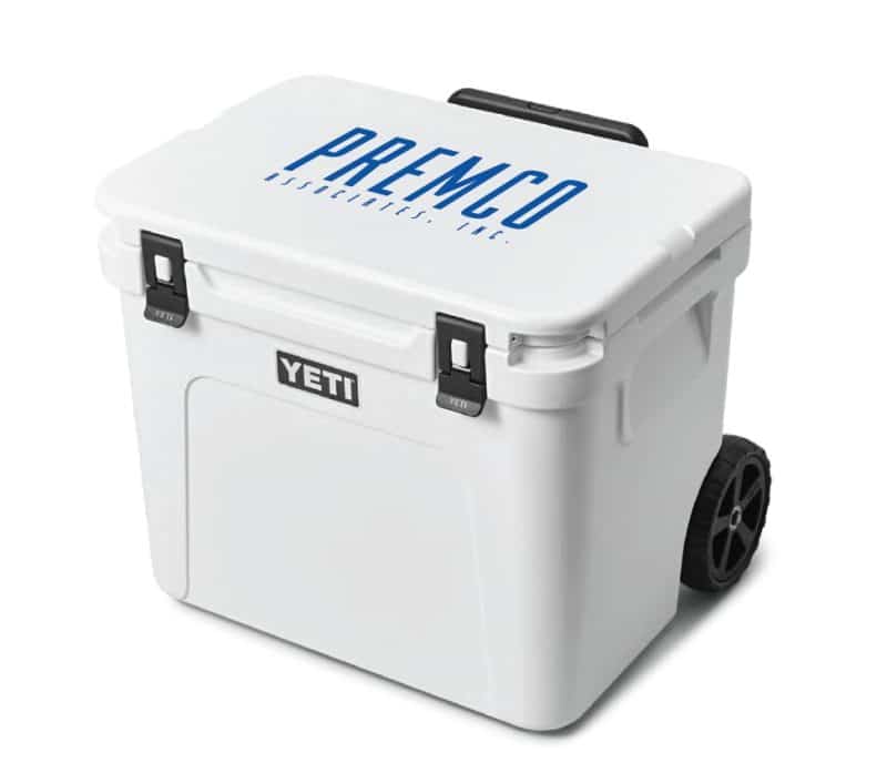 Custom YETI Customized Roadie 60 Wheeled Cooler with Company Logo - Personalized Bulk Corporate Gift
