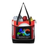 Custom (22"Wx16"Hx7½") Gusset - "FROST LINE" Super-Sized Insulated Zipper Cooler Tote with Company Logo - Personalized Bulk Corporate Gift - 6