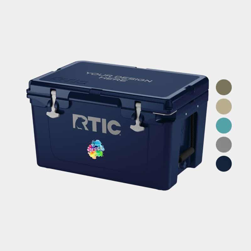 Custom 45 QT RTIC® Ultra-Tough Insulated Hard Cooler Ice Chest 26" x 15.5" with Company Logo - Personalized Bulk Corporate Gift
