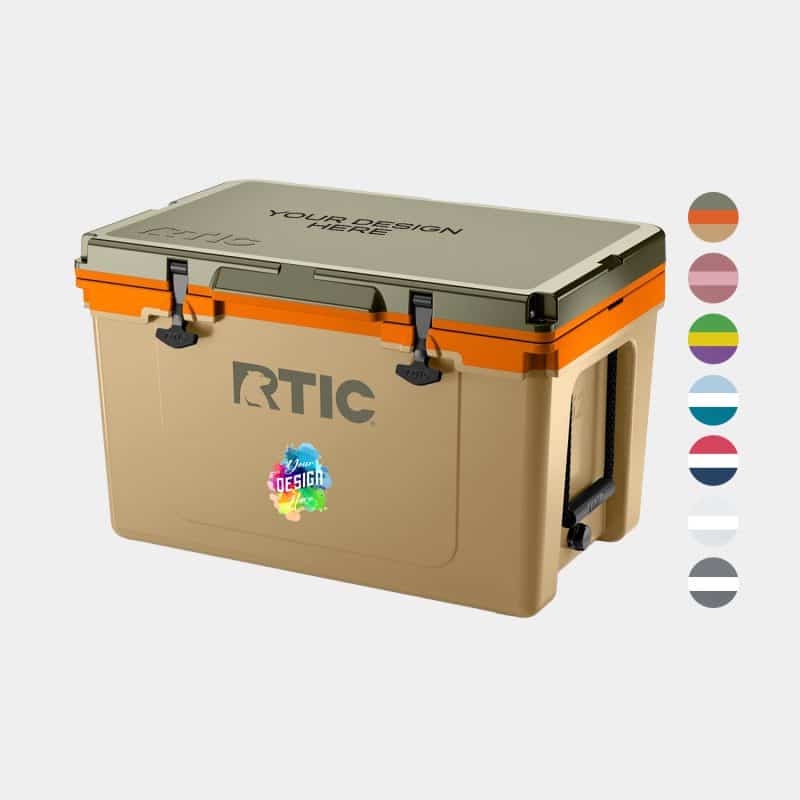 Custom 52 QT RTIC® Ultra-Light Insulated Hard Cooler Ice Chest 27.25" x 17" with Company Logo - Personalized Bulk Corporate Gift
