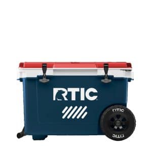 Custom 52 Qt. RTIC Ultra Light Cooler with Wheels with Company Logo - Personalized Bulk Corporate Gift