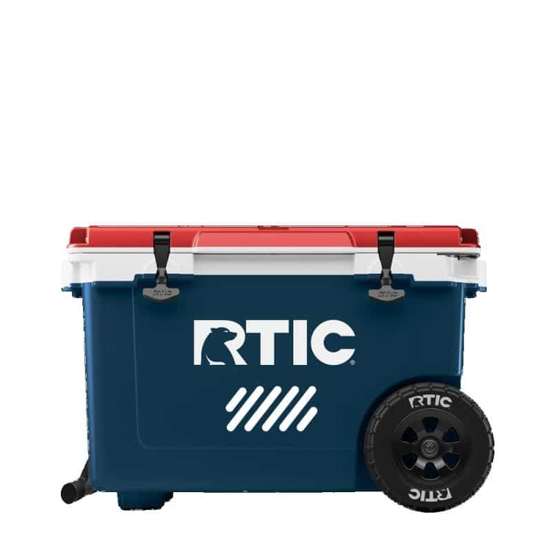 Custom 52 Qt. RTIC Ultra Light Cooler with Wheels with Company Logo - Personalized Bulk Corporate Gift