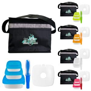 Custom Black Graph Chilled Lunch Set with Company Logo - Personalized Bulk Corporate Gift