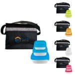 Custom Black Graph Portion Control Lunch Set with Company Logo - Personalized Bulk Corporate Gift