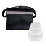 Custom Black Graph Portion Control Lunch Set with Company Logo - Personalized Bulk Corporate Gift - 5