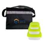 Custom Black Graph Portion Control Lunch Set with Company Logo - Personalized Bulk Corporate Gift - 6