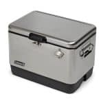 Custom Coleman Reunion 54Qt Steel Belted Stainless Steel Cooler with Company Logo - Personalized Bulk Corporate Gift