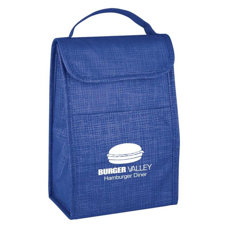 Custom Crosshatch Lunch Bag with Company Logo - Personalized Bulk Corporate Gift - 1
