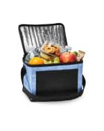 Custom Denim Pattern Non-Woven 6-Pack Lunch Cooler Bag with Company Logo - Personalized Bulk Corporate Gift - 3