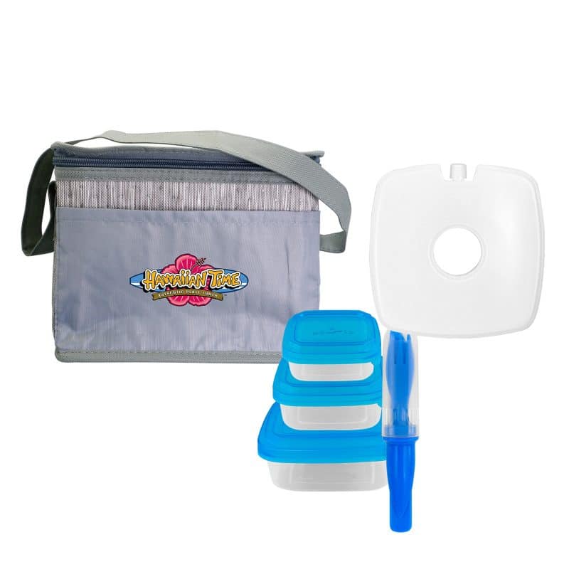 Custom Gray Graph Chilled Lunch Set with Company Logo - Personalized Bulk Corporate Gift - 2