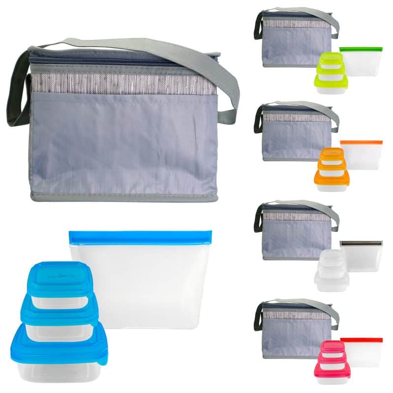 Custom Gray Graph Portion Control Reusable Lunch Set with Company Logo - Personalized Bulk Corporate Gift - 1