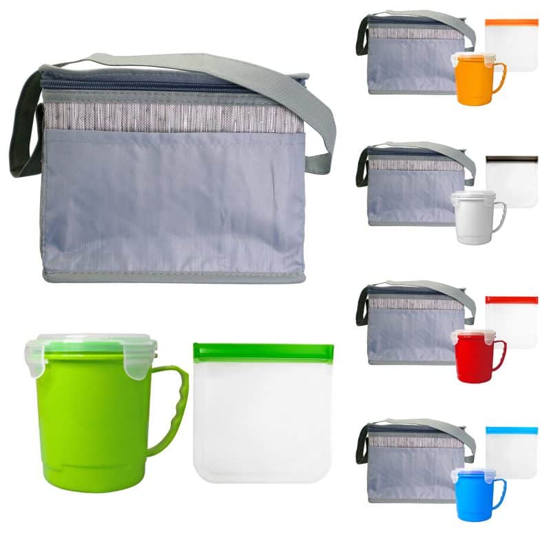 Custom Gray Graph Soup & Sandwich Set with Company Logo - Personalized Bulk Corporate Gift - 1