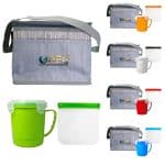 Custom Gray Graph Soup & Sandwich Set with Company Logo - Personalized Bulk Corporate Gift