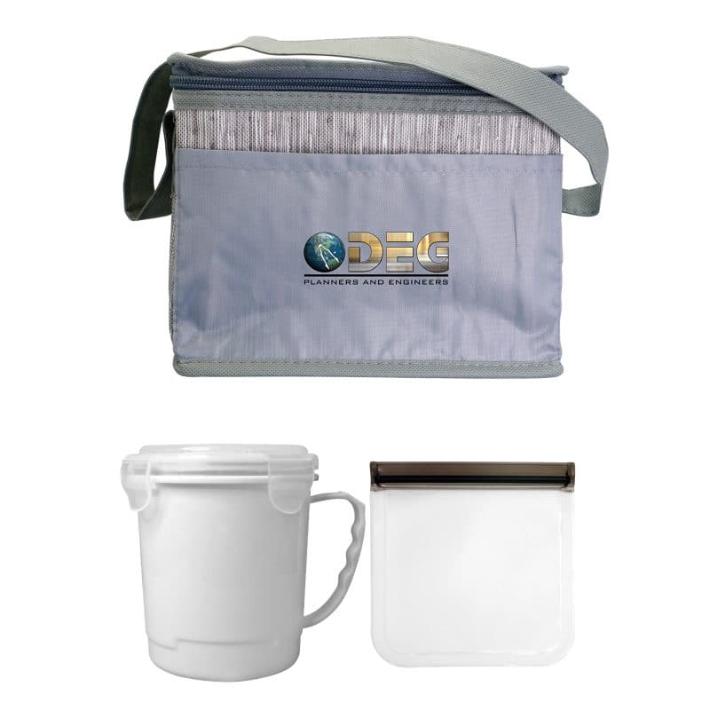 Custom Gray Graph Soup & Sandwich Set with Company Logo - Personalized Bulk Corporate Gift - 4