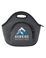 Custom Heathered Neoprene Lunch Cooler Tote Bag with Company Logo - Personalized Bulk Corporate Gift