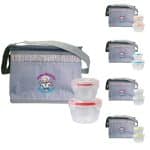 Custom Nested Gray Graph Lunch Set with Company Logo - Personalized Bulk Corporate Gift