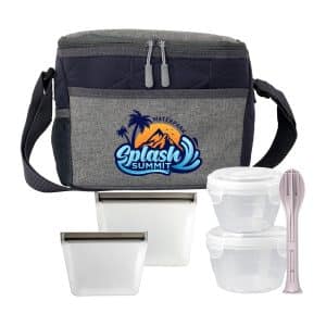 Custom Nested Quilted Cutlery Lunch Set with Company Logo - Personalized Bulk Corporate Gift