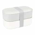Custom Oishii Bento Box - Grey-Cream with Company Logo - Personalized Bulk Corporate Gift - 1