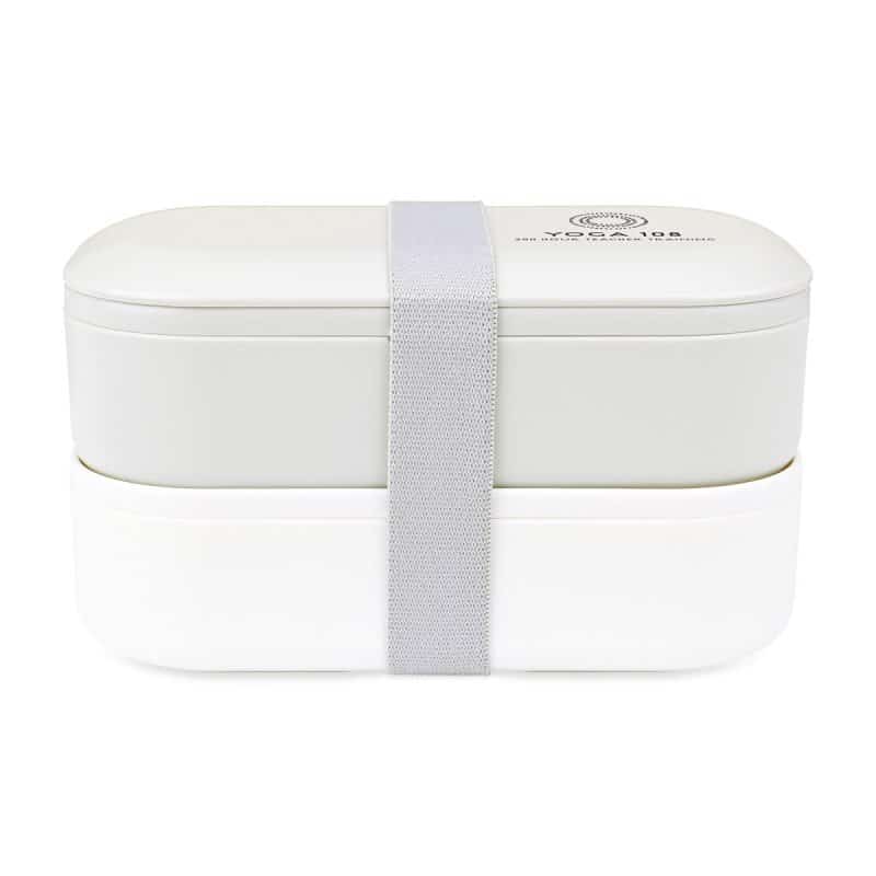 Custom Oishii Bento Box - Grey-Cream with Company Logo - Personalized Bulk Corporate Gift - 4