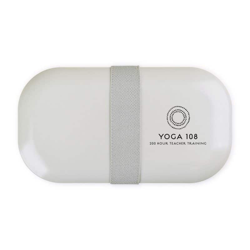 Custom Oishii Bento Box - Grey-Cream with Company Logo - Personalized Bulk Corporate Gift - 5