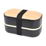 Custom Osaka Bento Lunch Box - Black with Company Logo - Personalized Bulk Corporate Gift - 1