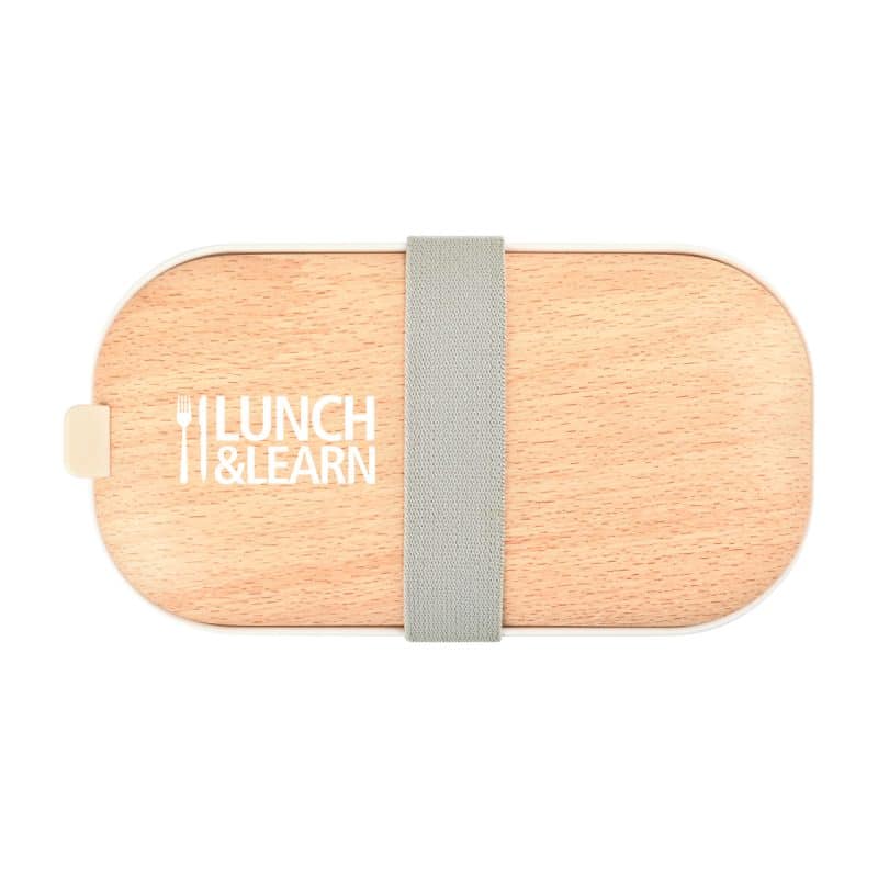 Custom Osaka Bento Lunch Box - White with Company Logo - Personalized Bulk Corporate Gift - 5