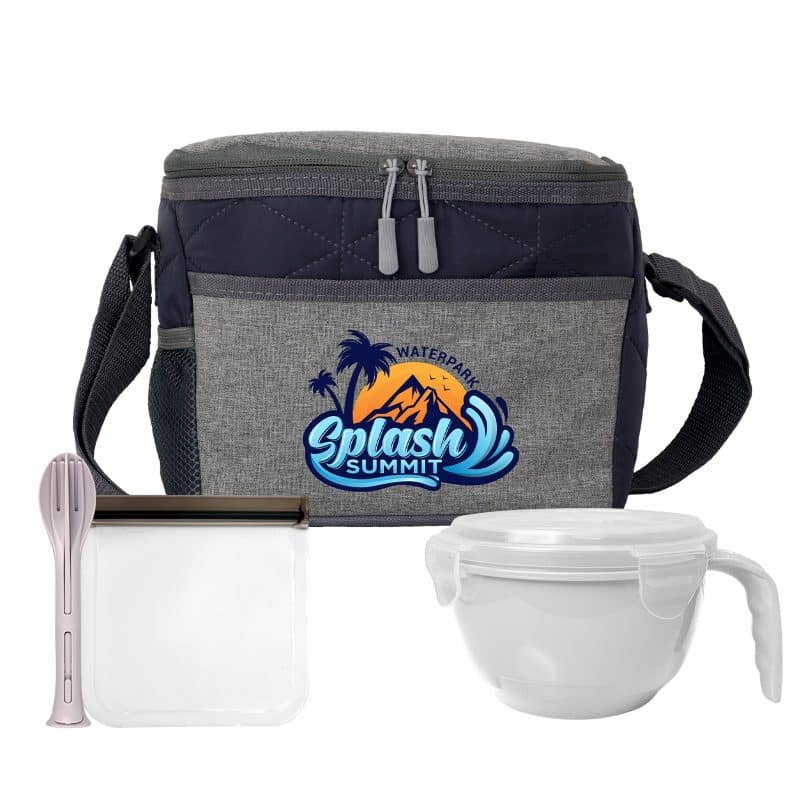 Custom Quilted Noodle & Sandwich Cutlery Lunch Set with Company Logo - Personalized Bulk Corporate Gift