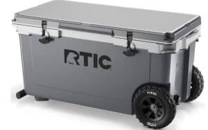 Custom RTIC 72 QT Ultra Light Wheeled Cooler with Company Logo - Personalized Bulk Corporate Gift