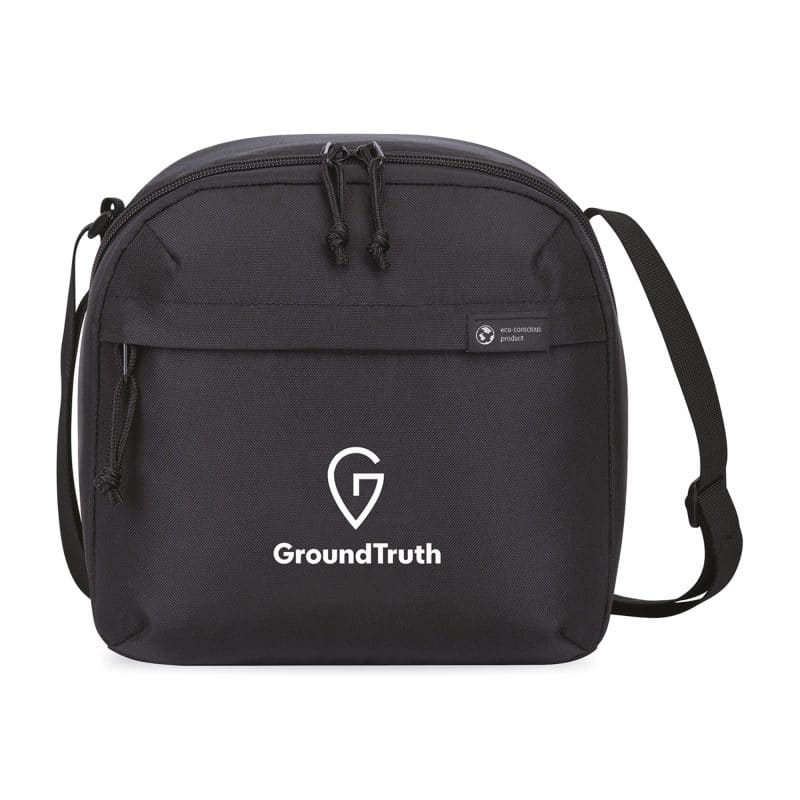 Custom Renew AWARE™ rPET Lunch Cooler - Black with Company Logo - Personalized Bulk Corporate Gift