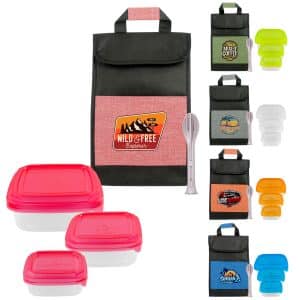 Custom Ridge Lunch Tote Set with Company Logo - Personalized Bulk Corporate Gift