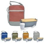 Custom Speck Handy Bamboo Lunch Box Set with Company Logo - Personalized Bulk Corporate Gift - 1