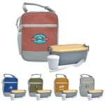 Custom Speck Handy Bamboo Lunch Box Set with Company Logo - Personalized Bulk Corporate Gift