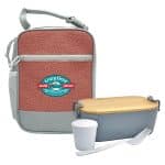 Custom Speck Handy Bamboo Lunch Box Set with Company Logo - Personalized Bulk Corporate Gift - 2