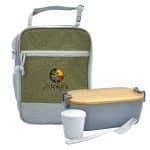 Custom Speck Handy Bamboo Lunch Box Set with Company Logo - Personalized Bulk Corporate Gift - 6