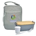 Custom Speck Handy Bamboo Lunch Box Set with Company Logo - Personalized Bulk Corporate Gift - 8