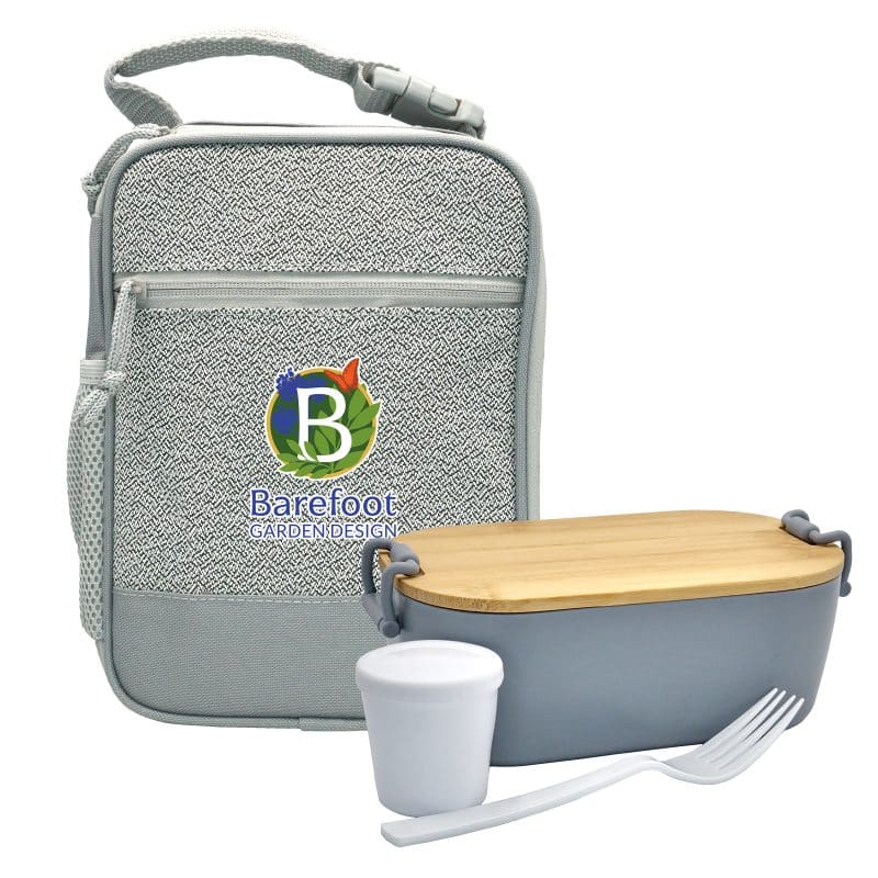 Custom Speck Handy Bamboo Lunch Box Set with Company Logo - Personalized Bulk Corporate Gift - 8