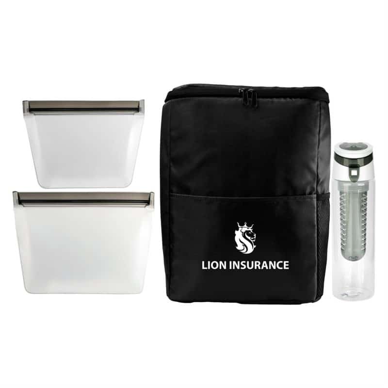 Custom Sporty RPET Food Storage and Drink Set with Company Logo - Personalized Bulk Corporate Gift - 2