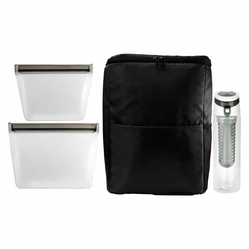 Custom Sporty RPET Food Storage and Drink Set with Company Logo - Personalized Bulk Corporate Gift - 3