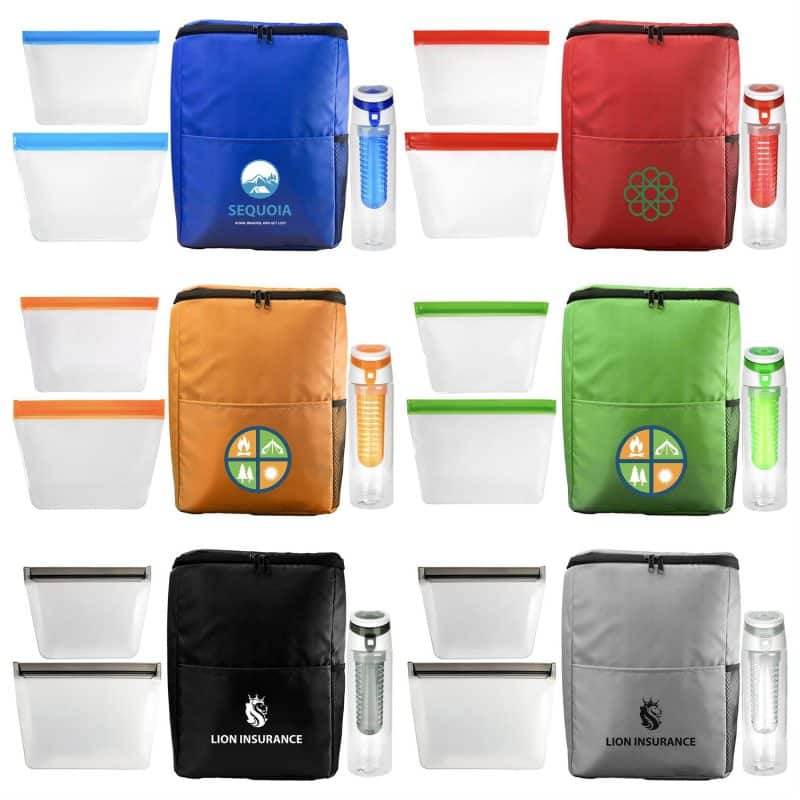 Custom Sporty RPET Food Storage and Drink Set with Company Logo - Personalized Bulk Corporate Gift
