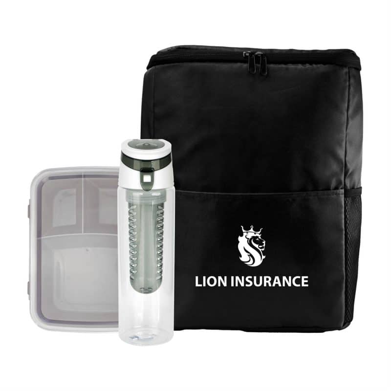 Custom Sporty RPET Lunch To Go & Drink Set with Company Logo - Personalized Bulk Corporate Gift - 2
