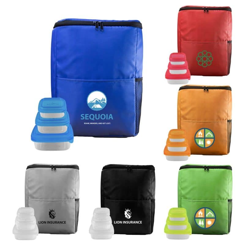 Custom Sporty RPET Portion Control Set with Company Logo - Personalized Bulk Corporate Gift