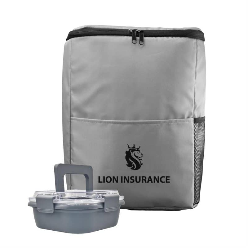 Custom Sporty Recycled Lunch Box Set with Company Logo - Personalized Bulk Corporate Gift - 6